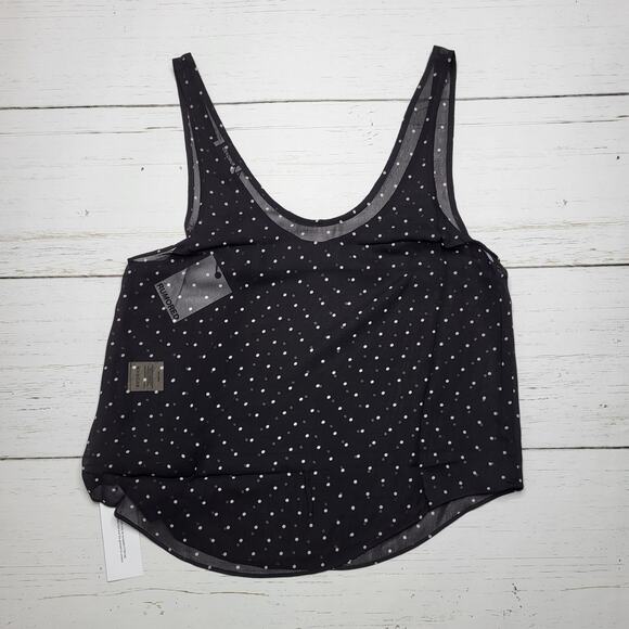 Rumored Old Fashioned Tank Top Classic Dot Black White Sheer Pola Dot Medium - Picture 3 of 7